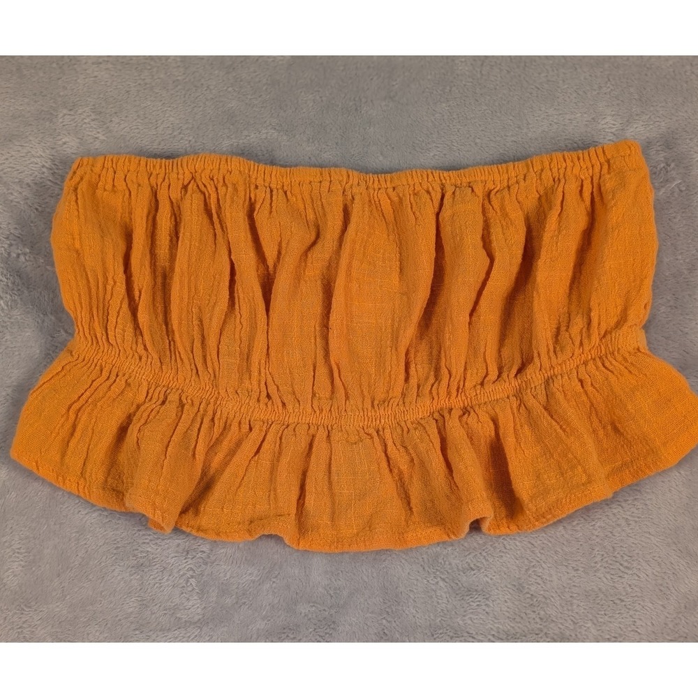 Sadie & Sage Gauze Tube Top With Ruffle Size S Baby Doll Boho Festival